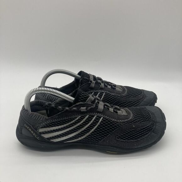 Mens Size 7 Merrell Trail Glove 3 Black Gray Vibram Barefoot Running Shoes - Picture 1 of 9